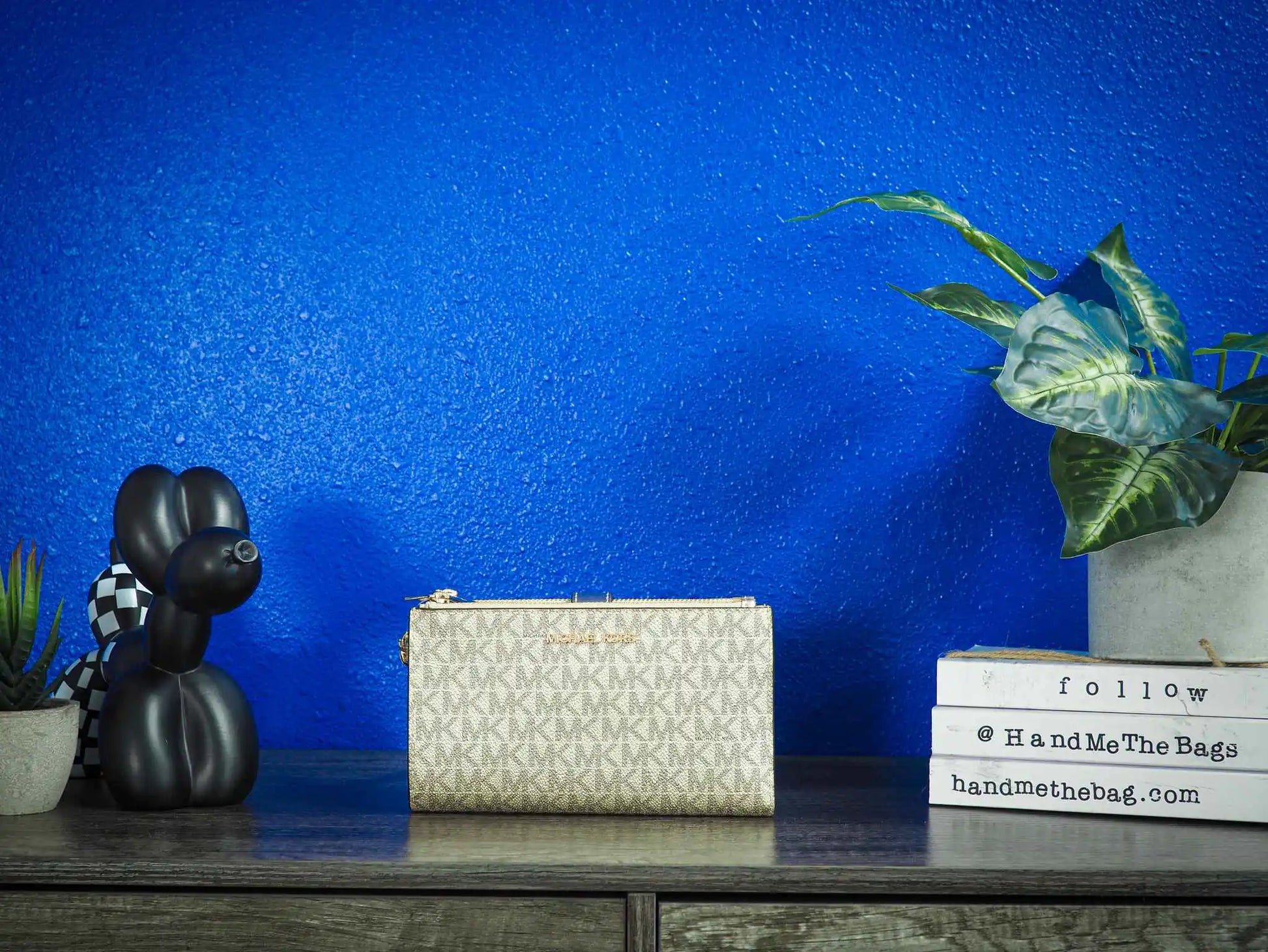 Michael Kors Jet Set Travel Pale Gold PVC Leather Large Double Zip Wrist Wallet - Velora Luxury Fashion