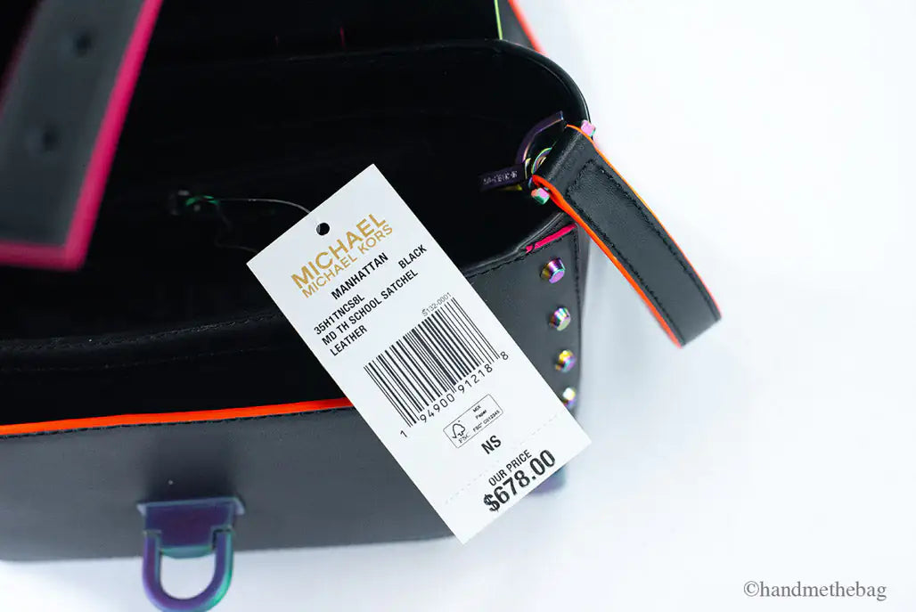 Michael Kors Manhattan Medium Black Satchel Bag - Velora Luxury Fashion