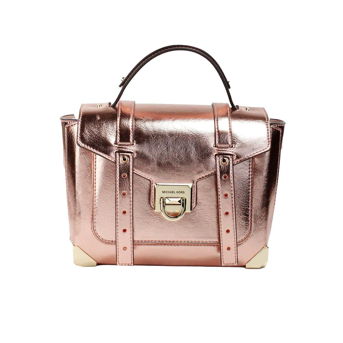 Michael Kors Manhattan Medium Metallic Primrose Convertible Satchel - Velora Luxury Fashion