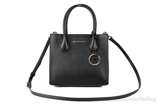 Michael Kors Mercer Medium Black Convertible Messenger Crossbody Bag - Velora Luxury Fashion