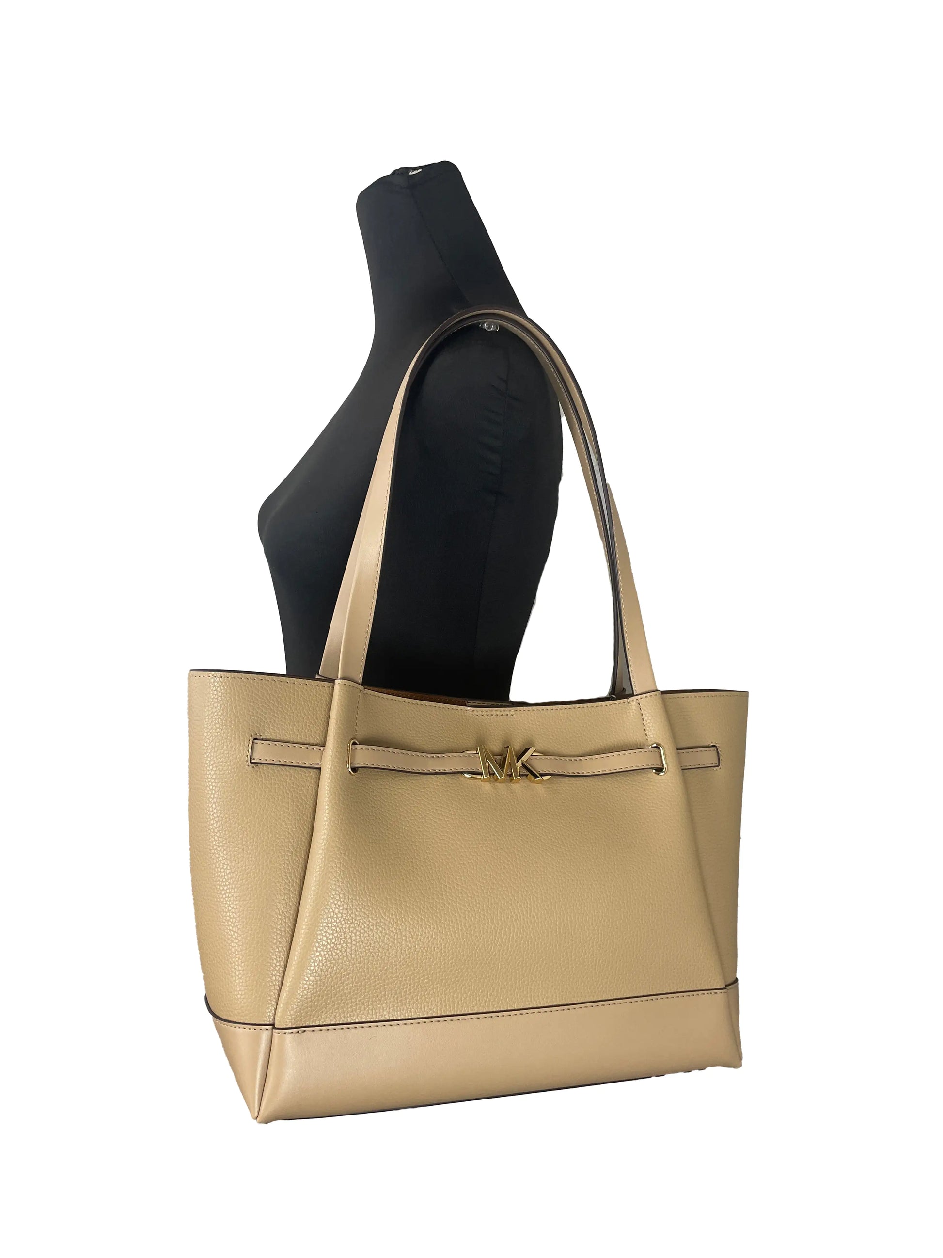 Michael Kors Reed Camel Pebbled Leather Tote - Velora Luxury Fashion