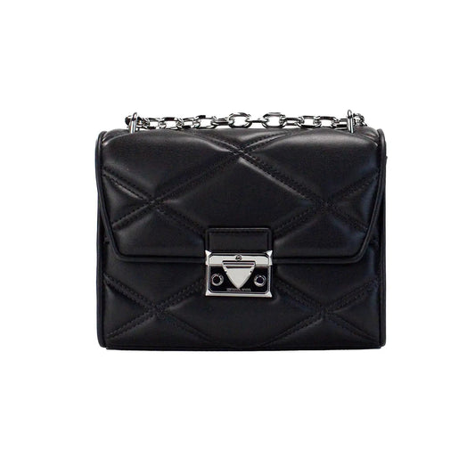 Michael Kors Serena Black Quilted Leather Shoulder Bag - Velora Luxury Fashion