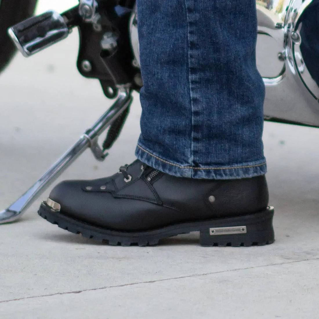 Milwaukee Leather Men's 6" Double Zip Lace Up Motorcycle Boots - Velora Luxury Fashion