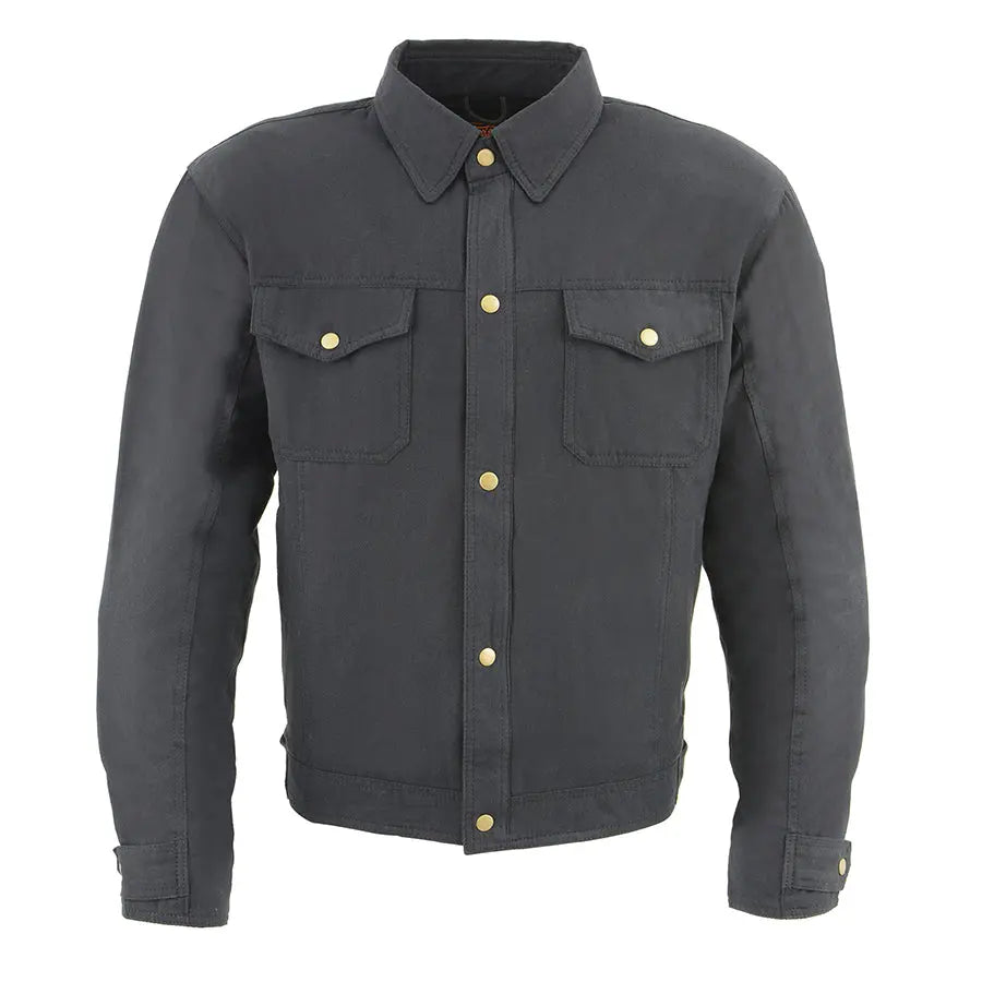 Milwaukee Leather Men's Black Armored Biker Shirt w/ Reinforced Fibers - Velora Luxury Fashion