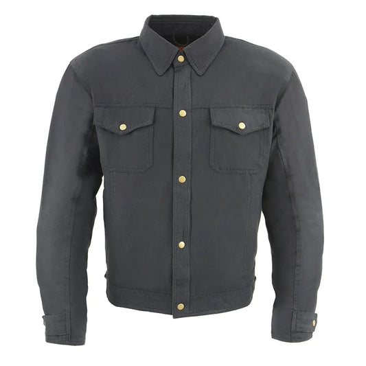Milwaukee Leather Men's Black Armored Biker Shirt w/ Reinforced Fibers - Velora Luxury Fashion