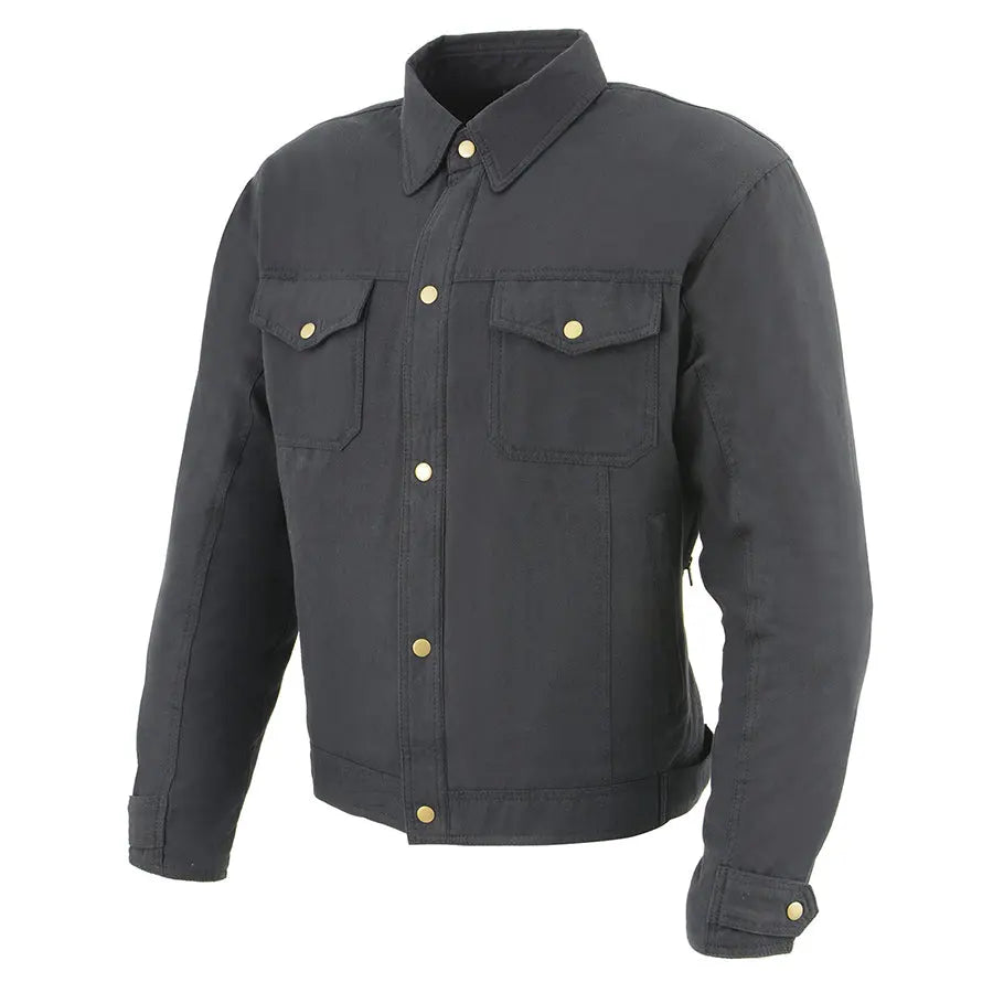 Milwaukee Leather Men's Black Armored Biker Shirt w/ Reinforced Fibers - Velora Luxury Fashion