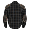 Milwaukee Leather Men's Brown Checkered Armored Flannel Biker Shirt w/ Reinforced Fibers - Velora Luxury Fashion