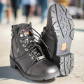 Milwaukee Leather Women's Side Zip Lace Up Motorcycle Boots - Velora Luxury Fashion