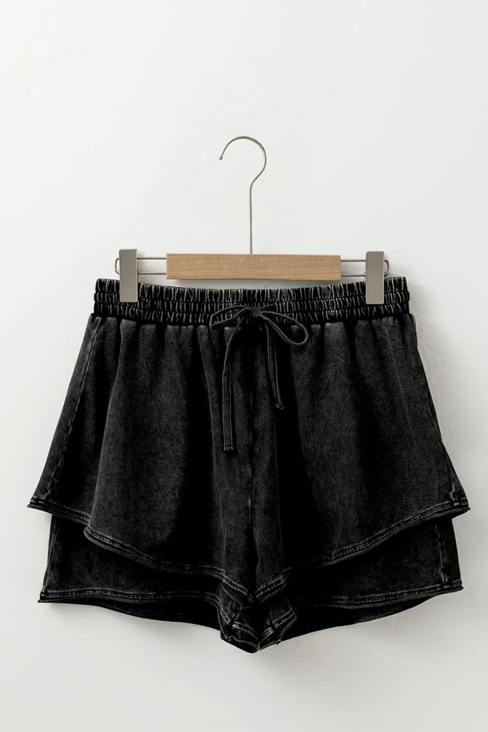 Mineral Wash French Terry High Waist Casual Shorts - Velora Luxury Fashion