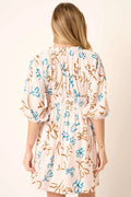Mittoshop Flower Print Mocked Waist Mini Dress - Velora Luxury Fashion