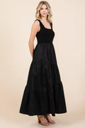 Mittoshop Mix Media Square Neck Maxi Dress - Velora Luxury Fashion
