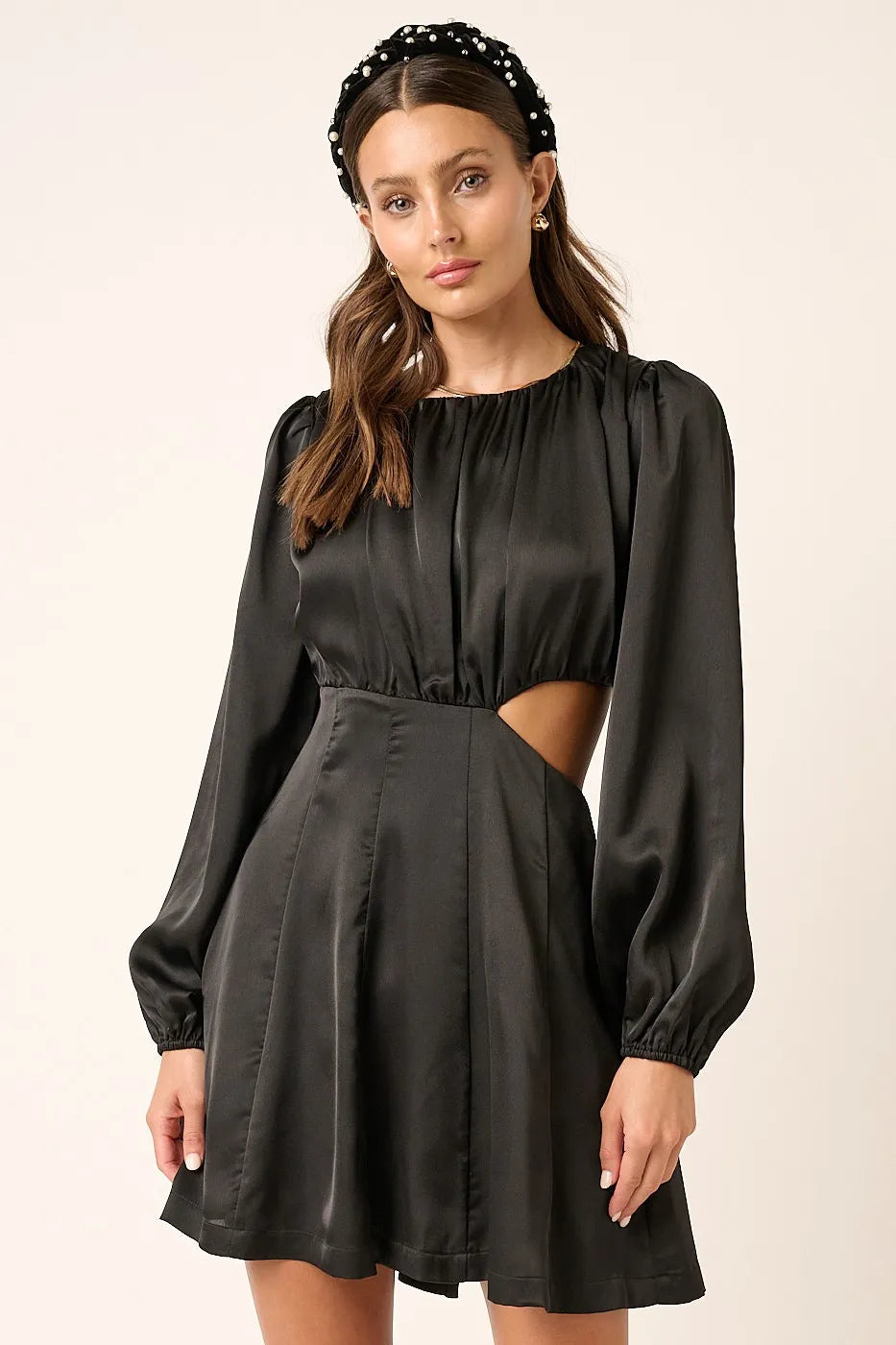 Mittoshop Satin Side Cutout Detail Mini Dress - Velora Luxury Fashion