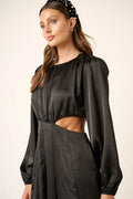 Mittoshop Satin Side Cutout Detail Mini Dress - Velora Luxury Fashion