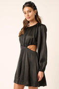 Mittoshop Satin Side Cutout Detail Mini Dress - Velora Luxury Fashion