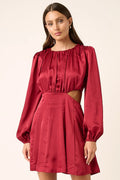 Mittoshop Satin Side Cutout Detail Mini Dress - Velora Luxury Fashion