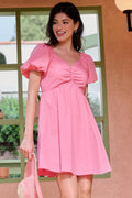 Mittoshop Sweetheart Puff Sleeve Smocked Mini Dress - Velora Luxury Fashion