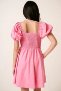 Mittoshop Sweetheart Puff Sleeve Smocked Mini Dress - Velora Luxury Fashion