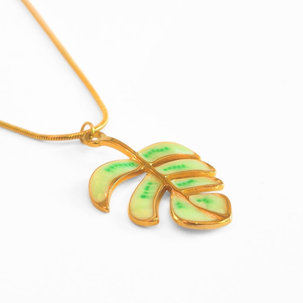 Monstera Leaf Pendant Necklace - Velora Luxury Fashion