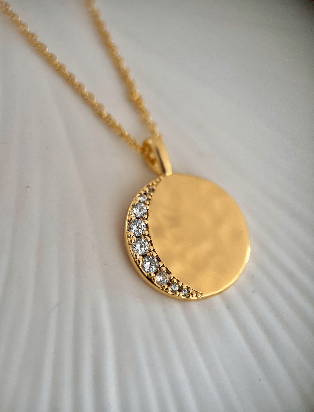Moon Molten Disc Necklace (Sample Sale) - Velora Luxury Fashion