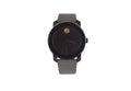 Movado (3600455) Men's Bold Dark Brown Case Red Dial Light Grey Leather Strap Watch - Velora Luxury Fashion