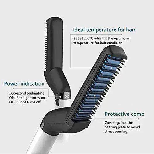 Multifunctional ABS Comb Head and Beard Hair Straightener - Velora