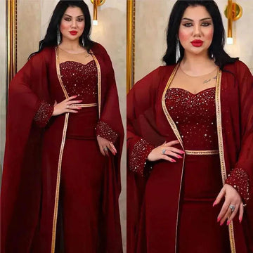 Muslim Turkey Arab Women's 2 Piece Set Long Dress Traditional African Clothing Fairy Dress