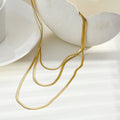 NALA: Snake-Skin Textured Triple Layered Gold Necklace - Velora Luxury Fashion