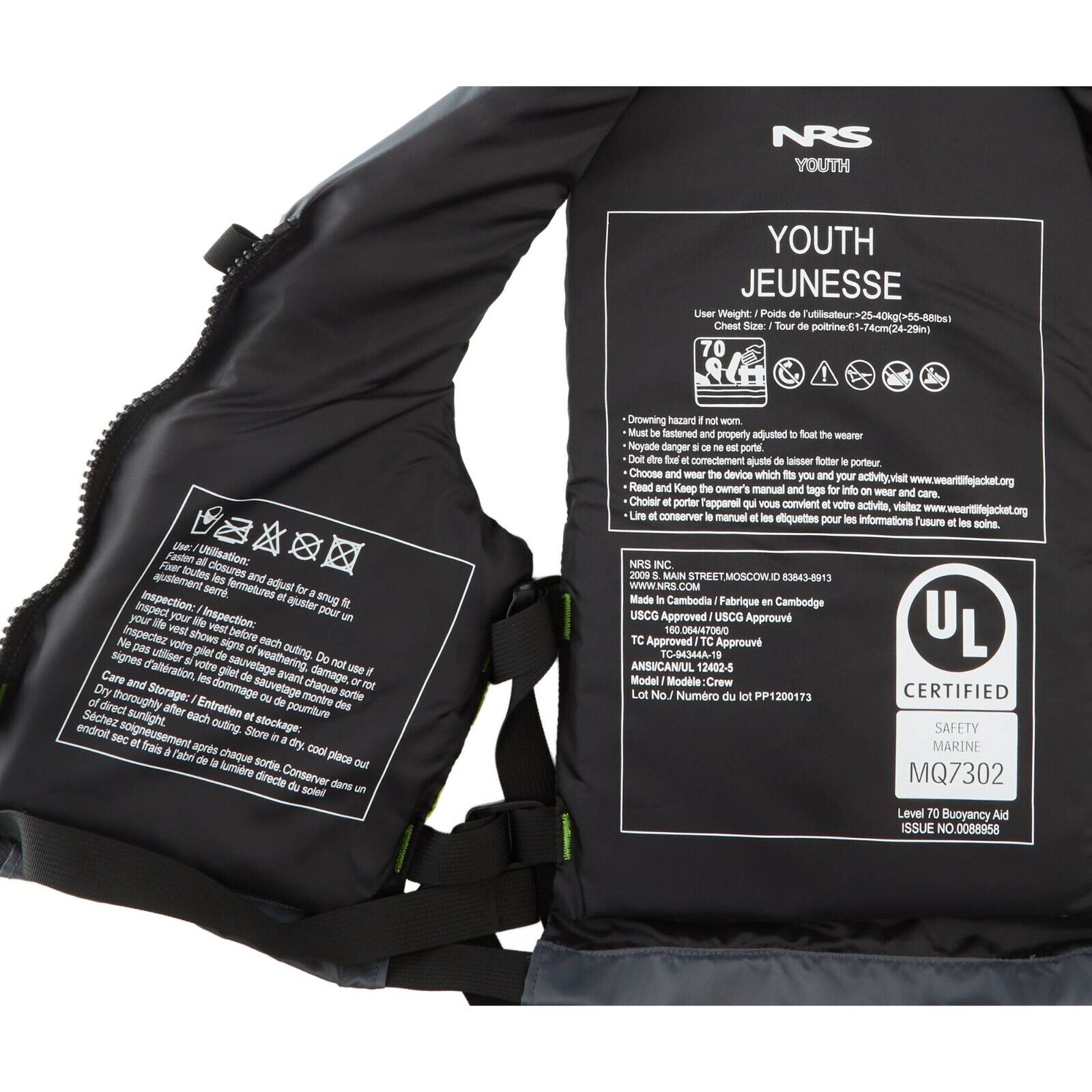 NRS Crew Youth PFD's UL & ULC Approved - Velora Luxury Fashion
