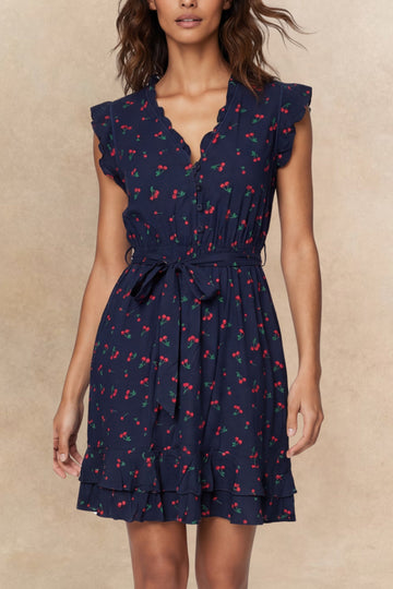 Natasha Cherry Print Short Dress