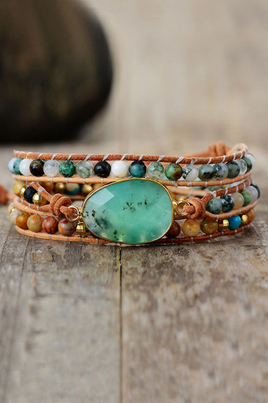 Natural Stone & Agate Layered Bracelet - Velora Luxury Fashion