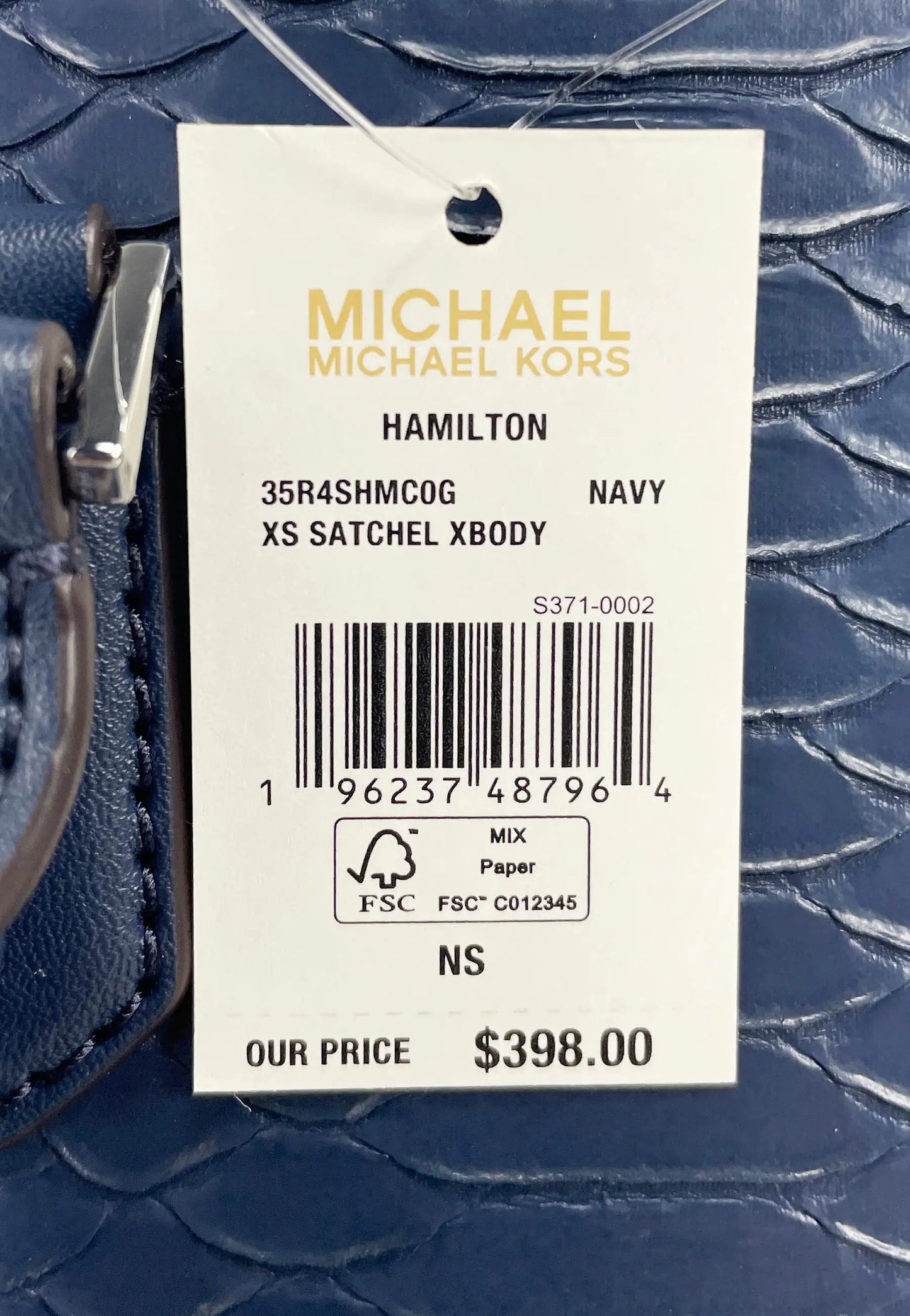 Navy Snake Leather Mini Satchel by Michael Kors - Velora Luxury Fashion