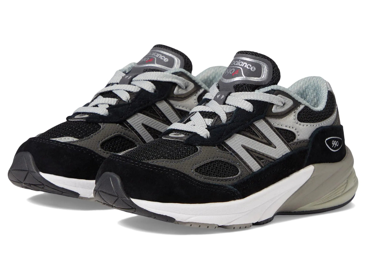 New Balance Boys 990 V6 Lace-up Sneaker Black/Silver 6 X-Wide Toddler - Velora Luxury Fashion