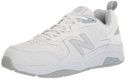 New Balance Womens 857 V3 Casual Comfort Cross Trainer White/Cyclone 8 XX-Wide - Velora Luxury Fashion