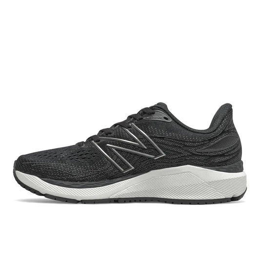 New Balance Womens Fresh Foam X 860 V12 Running Shoe Black/White 7.5 M - Velora Luxury Fashion