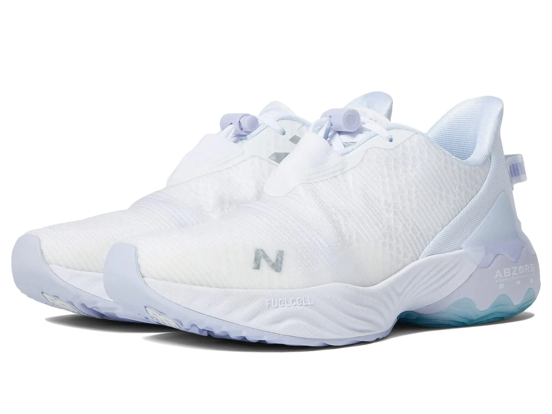 New Balance Womens FuelCell Rebel TR V1 Running Shoe White/Silver 5 Wide - Velora Luxury Fashion