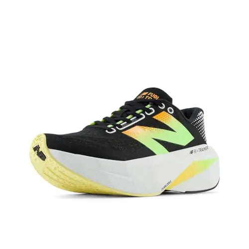 New Balance Womens FuelCell Supercomp Trainer V3 Running Shoe Black/Phantom/Bleached Lime Glo 6 - Velora Luxury Fashion