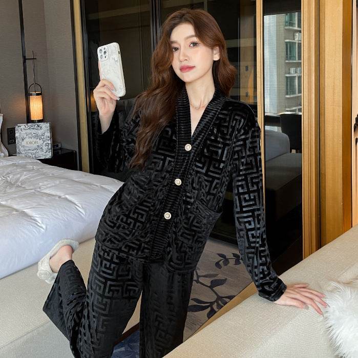 New Gold Velvet Pajamas Women's Suit EX-STOCK Canada