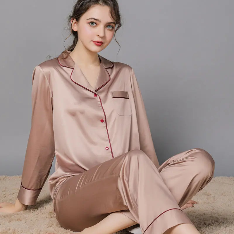 New Spring And Autumn Silk Couple Pajamas For Women EX-STOCK Canada