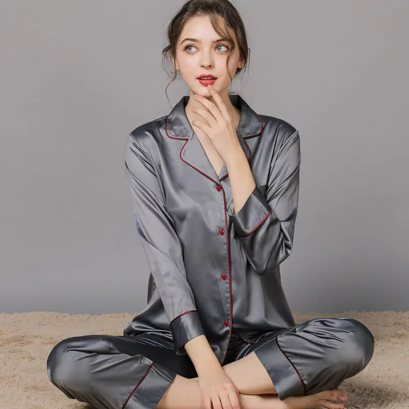 New Spring And Autumn Silk Couple Pajamas For Women EX-STOCK Canada