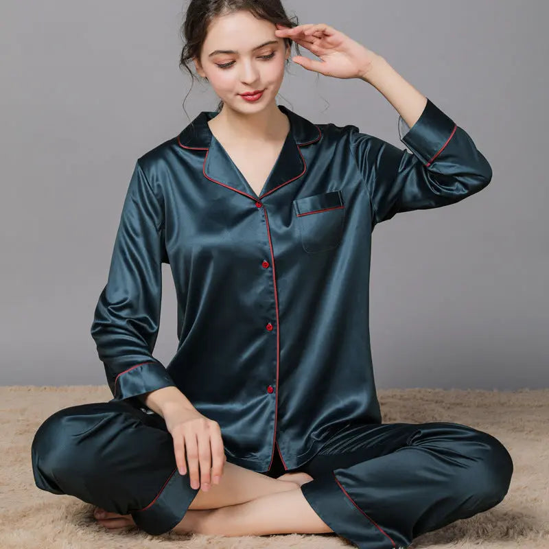New Spring And Autumn Silk Couple Pajamas For Women EX-STOCK Canada