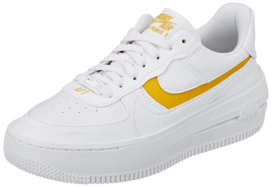Nike Air Force 1 Platform Womens White/Yellow Ochre Size 9.5 - Velora Luxury Fashion