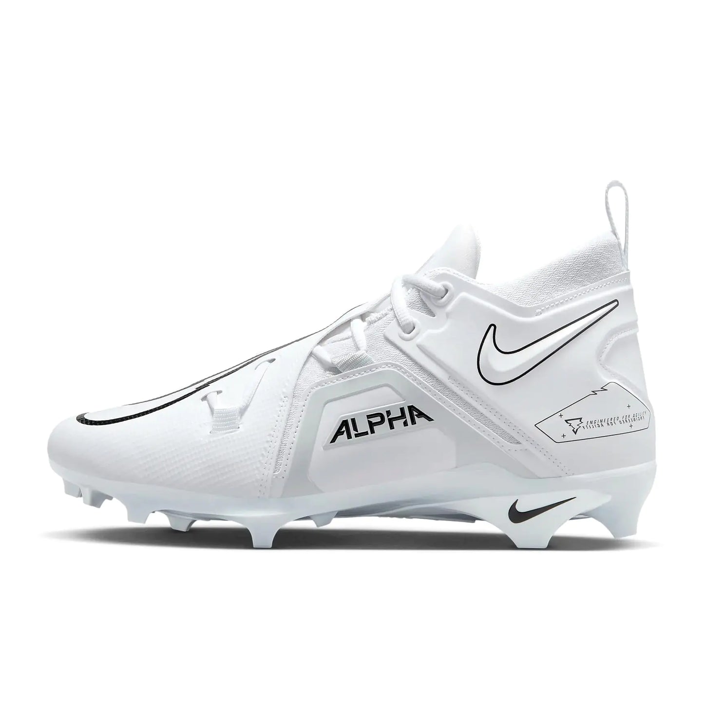 Nike Alpha Menace Pro 3 CT6649-109 White-Pure Platinum-Black Mens Football Cleats 9 US - Velora Luxury Fashion