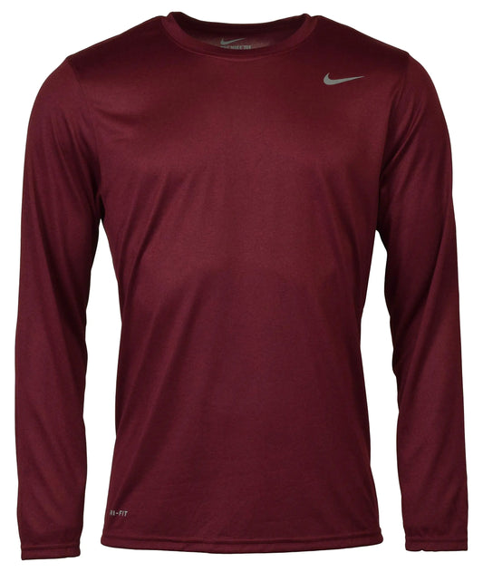 Nike Mens Dry Anti-Odor Dri-Fit Long Sleeve Shirt Cardinal X-Large - Velora Luxury Fashion