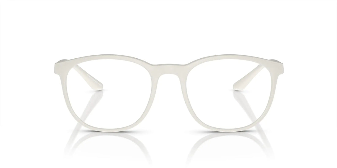 Emporio Armani Mens EA3229 Round Prescription Eyewear Frames Matte White/Demo Lens 53 mm