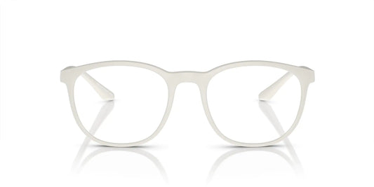 Emporio Armani Mens EA3229 Round Prescription Eyewear Frames Matte White/Demo Lens 53 mm