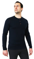 NorthWool Men's Merino Wool Long Sleeve Henley Base Layer Shirt 260 GSM - Velora Luxury Fashion