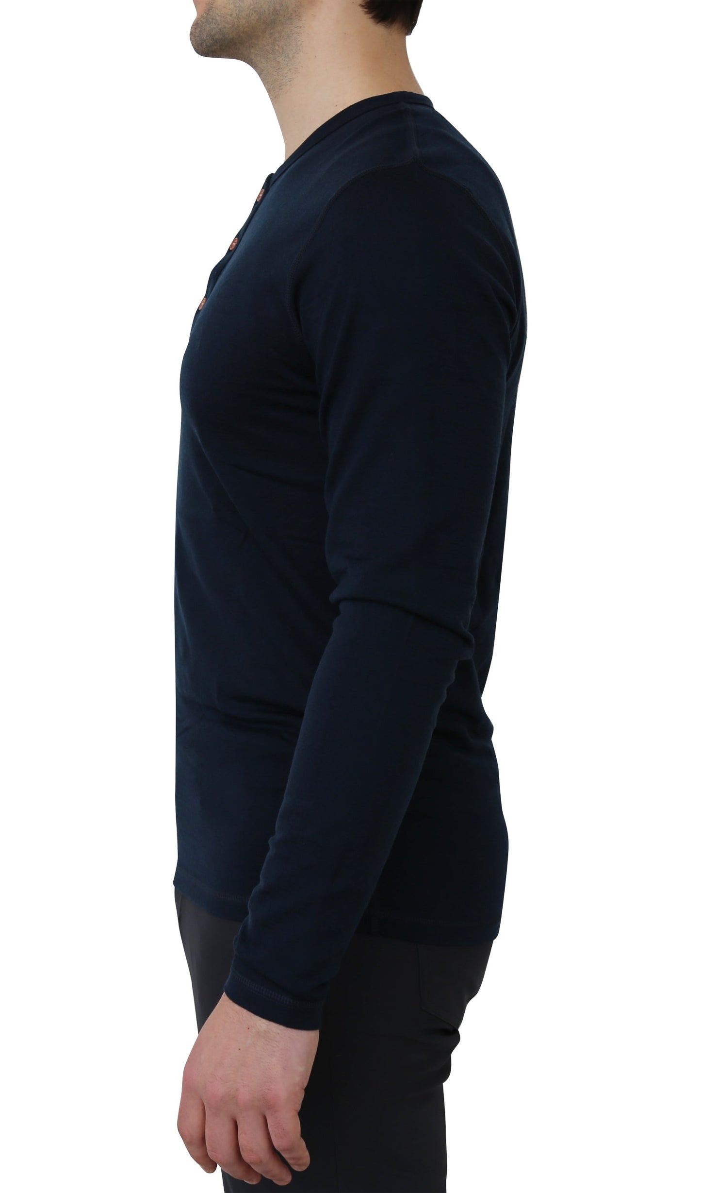 NorthWool Men's Merino Wool Long Sleeve Henley Base Layer Shirt 260 GSM - Velora Luxury Fashion