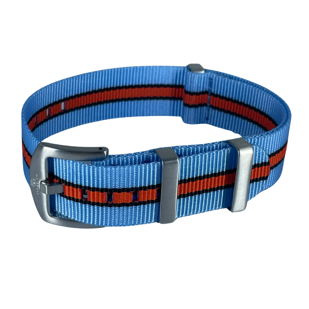 Nylon Nato Strap 20mm - Blue Orange - Velora Luxury Fashion