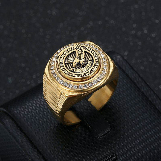 Stainless Steel Vacuum Eagle Domineering Men's Ring - Velora