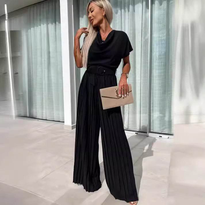 Fashion Jumpsuit Belt Solid Color Women's Clothing - Velora